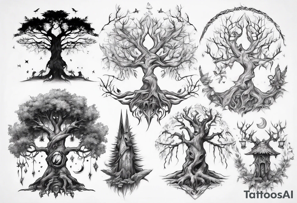 night elf tree tattoo idea