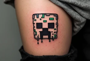 Small Minecraft creeper head tattoo tattoo idea