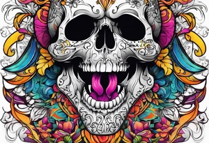 skull mouth open tattoo idea