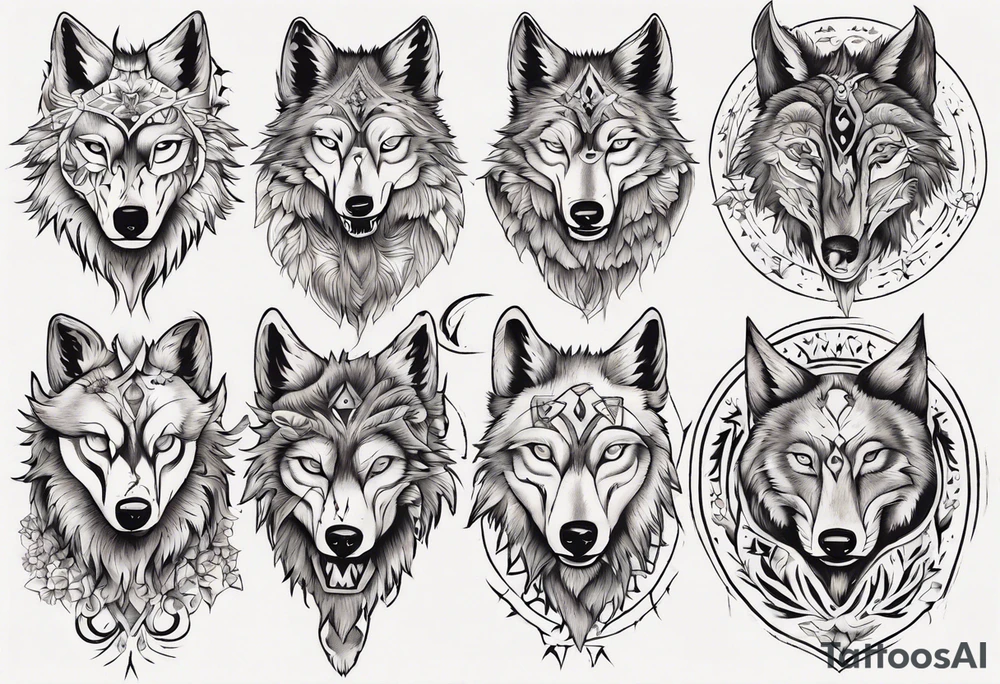 wolf dancing tattoo idea