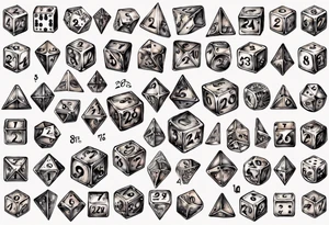 Dice with 20 numbers tattoo idea