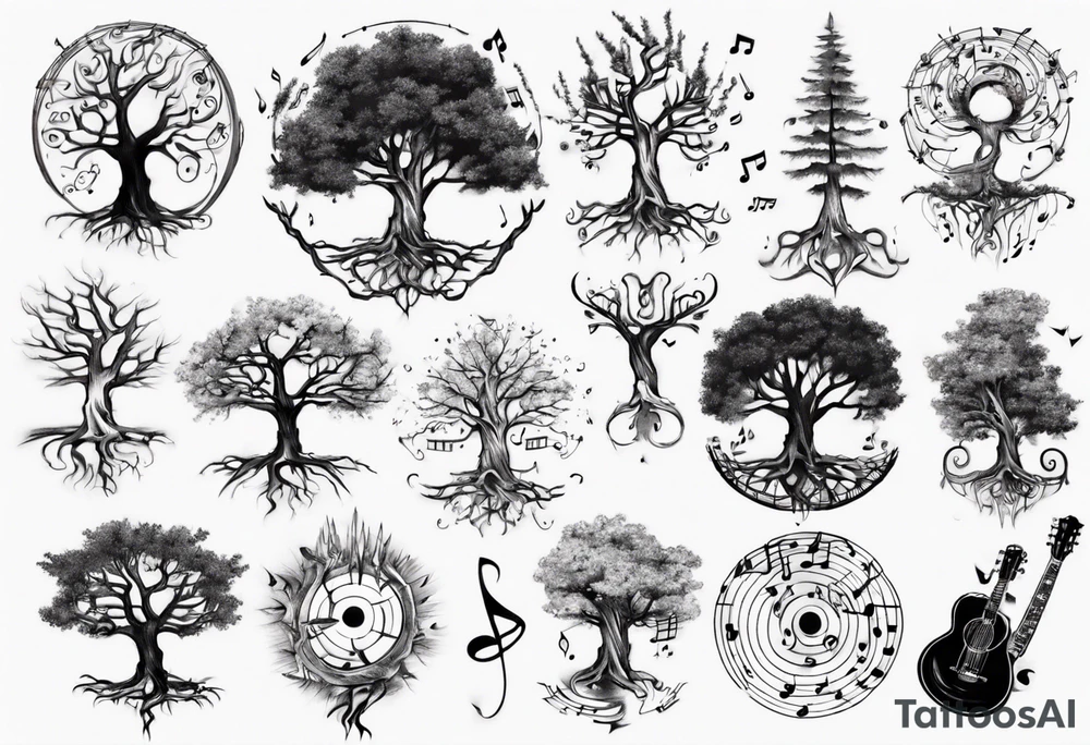 music tree tattoo idea