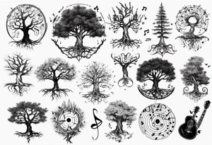 music tree tattoo idea