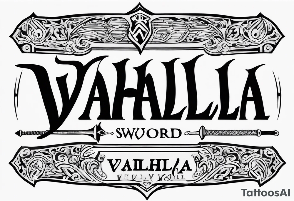 Valhalla sword tattoo idea