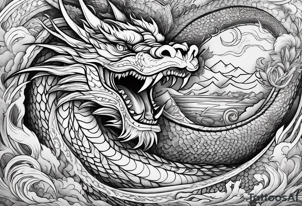 roaring dragons tattoo idea