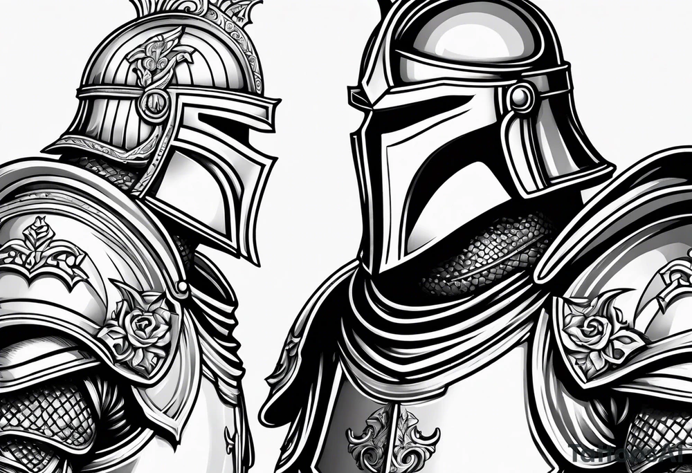 knight with heavy armor tattoo idea