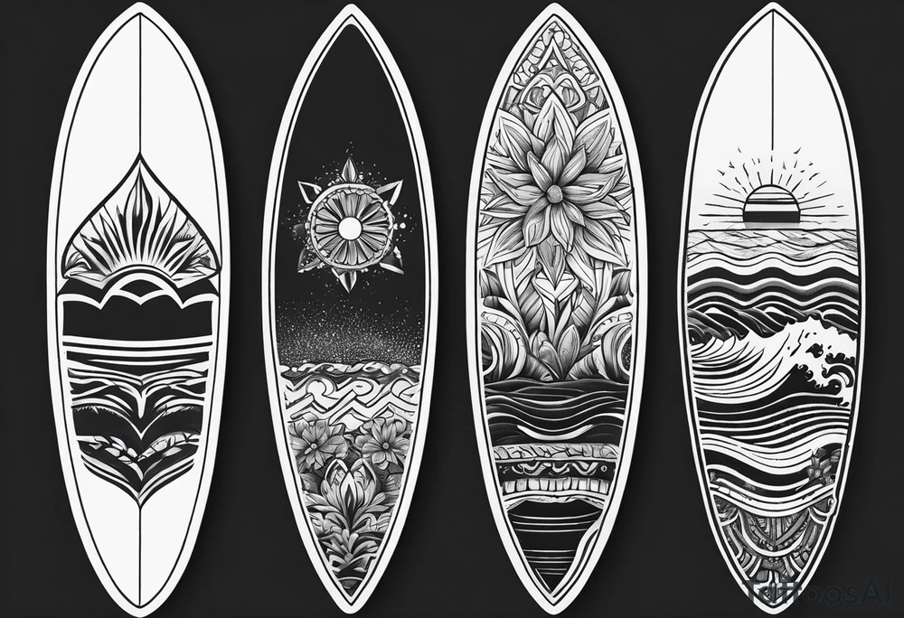 Surfboard silhouette tattoo idea