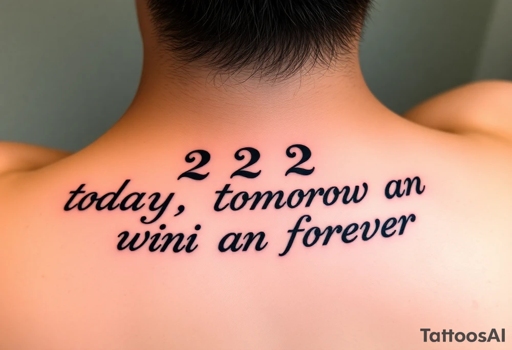 224 meaning today tomorrow an forever it will be a symbolize my relationship with my partner tattoo idea