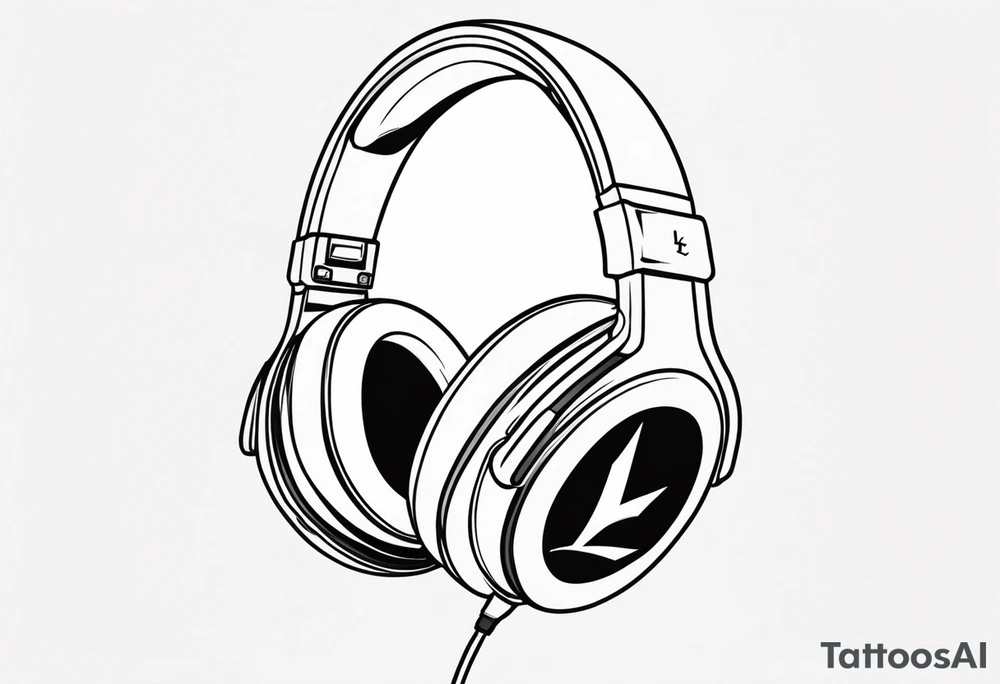 Headphones with L and R tattoo idea
