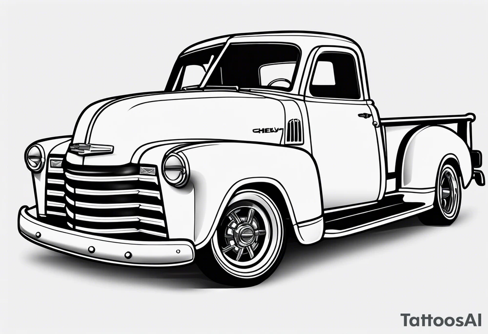 52 chevy 5 window pick up tattoo idea