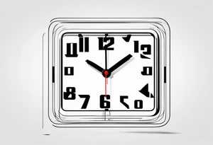 square digital retro clock with all numbers being 7. for example 77:77 tattoo idea