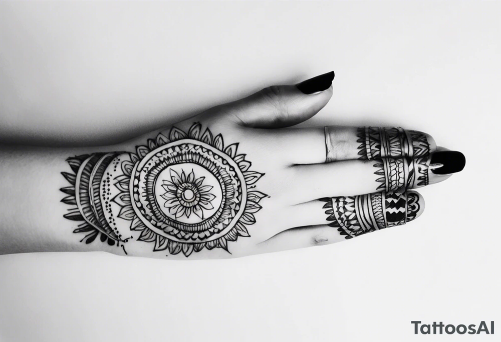 Single needle Thai henna finger tattoos tattoo idea