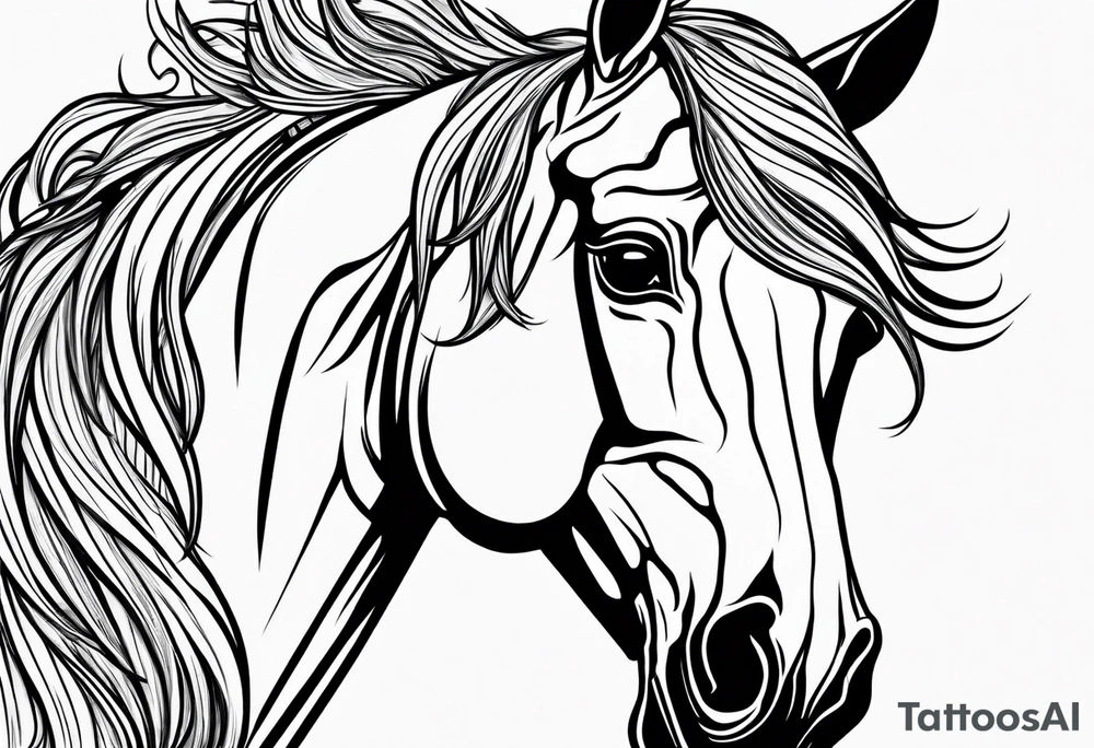 Line tattoo of a horse tattoo idea
