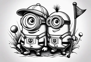 Minions Golf theme shoulder sleeve tattoo for men tattoo idea