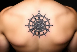 vintage roman numerals within ornate clockwork mechanism tattoo idea