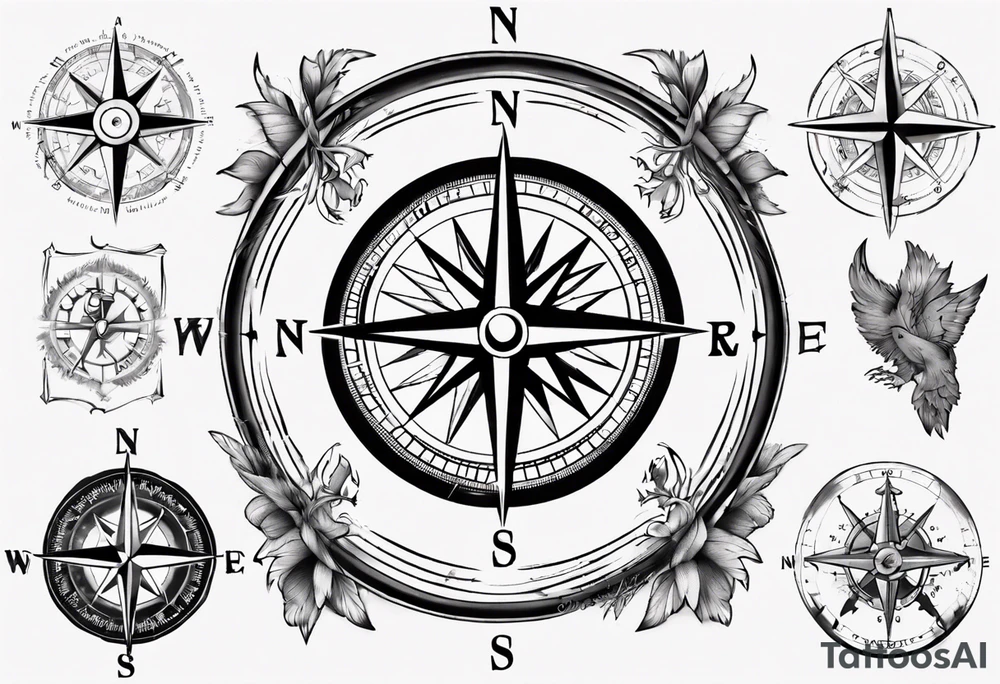 Compass A north R east tattoo idea