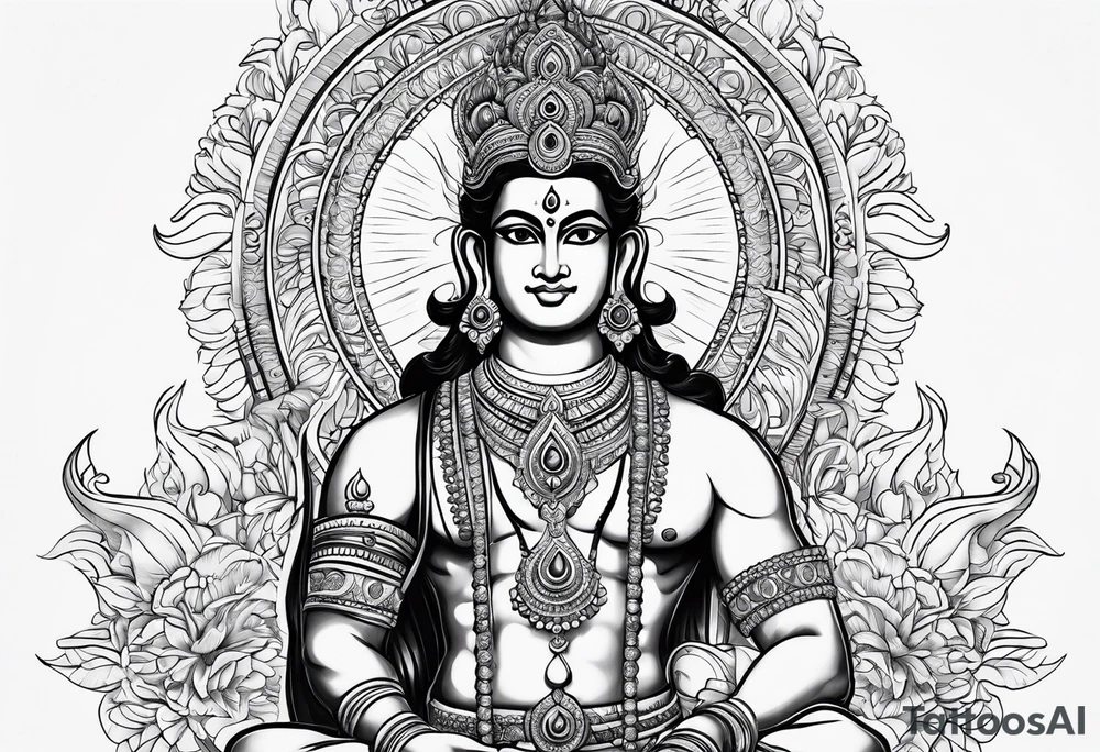 Realistic Vishnu tattoo idea