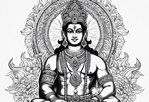 Realistic Vishnu tattoo idea