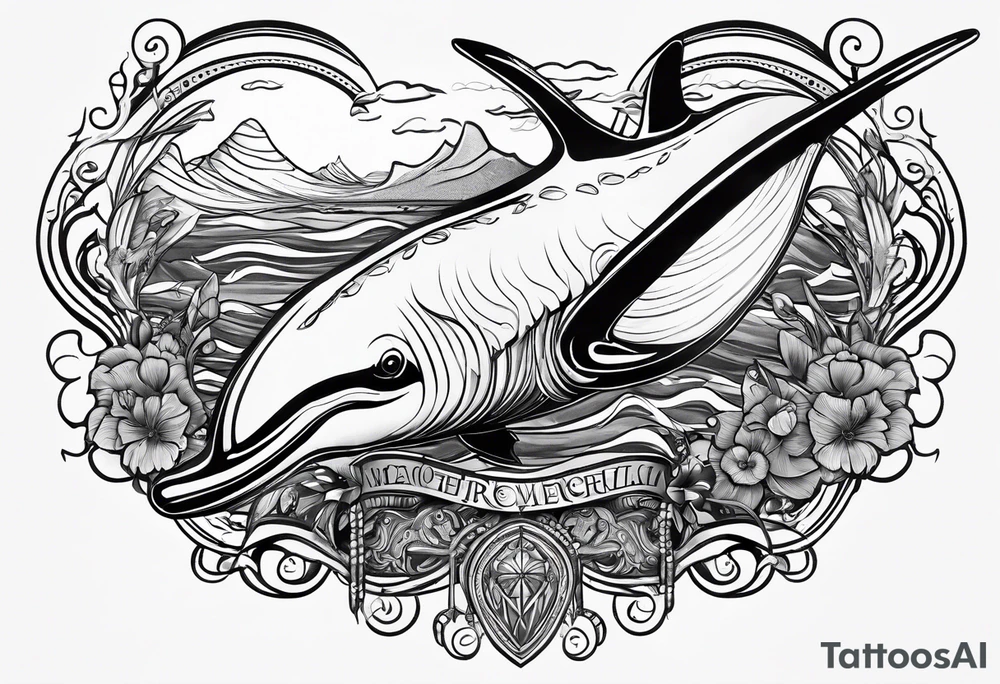 Memorial tattoo for electrical engineer who loved to laugh and liked narwhals tattoo idea