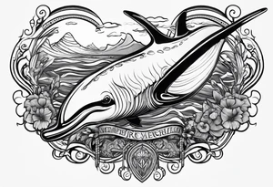 Memorial tattoo for electrical engineer who loved to laugh and liked narwhals tattoo idea