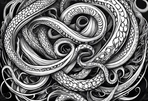 natural real entwined tentacles tattoo idea