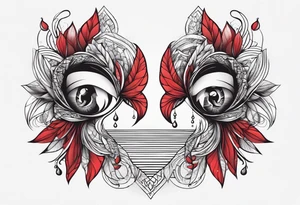 Deux main entrelacé par un fil rouge et une goutte d eau tattoo idea