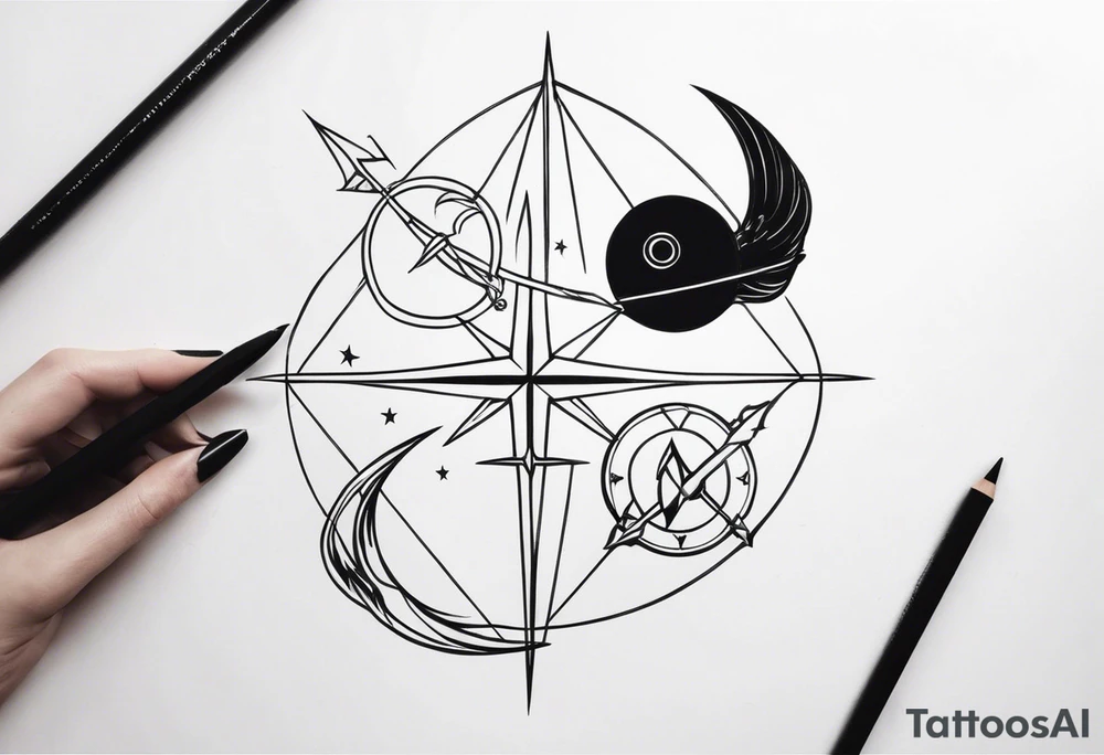 pisces, sagittarius, and cancer tattoo idea