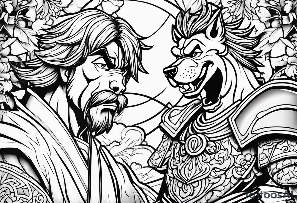 scooby doo and shaggy samurai tattoo idea