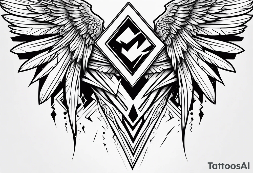 Wings lightning tattoo idea