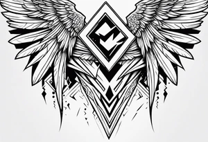 Wings lightning tattoo idea