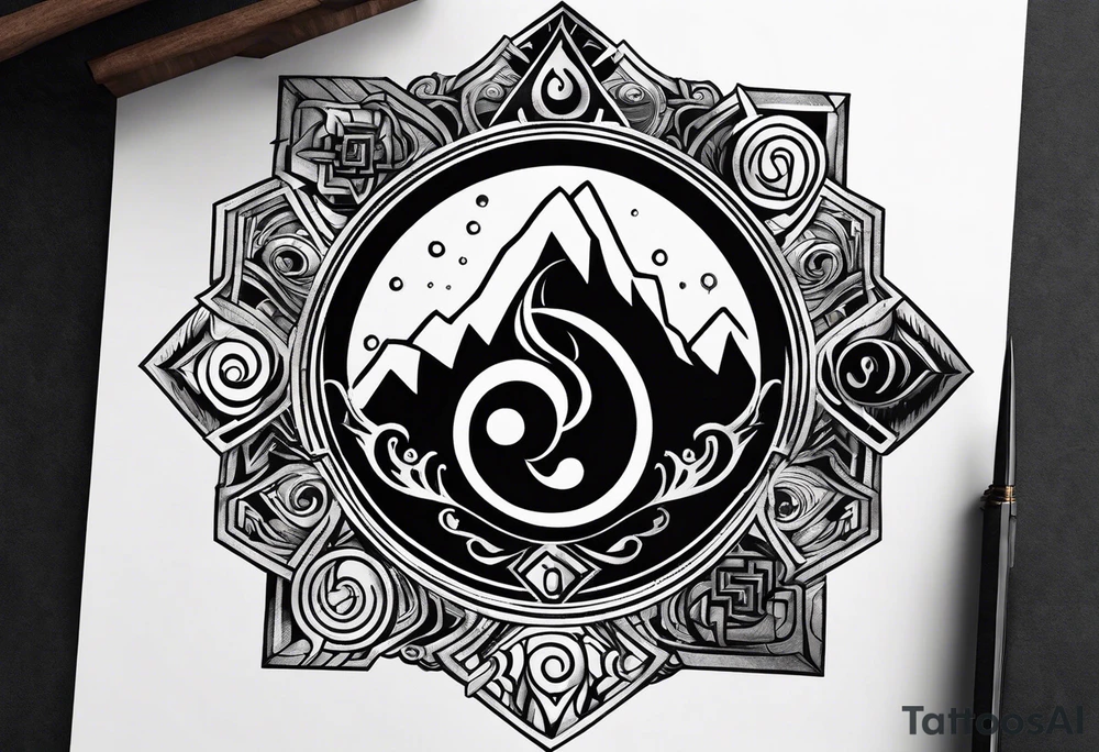 Avatar the last airbender elemental symbols tattoo idea | TattoosAI