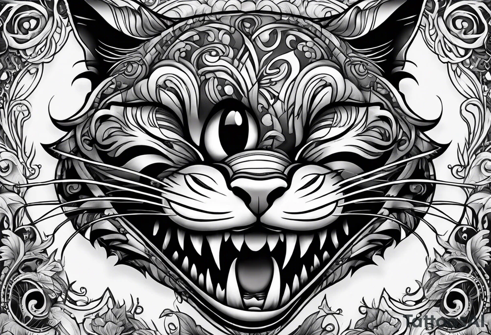 Cheshire cat tattoo idea