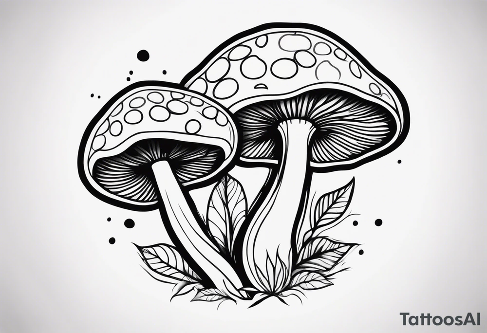 mushroom psychedelic tattoo idea