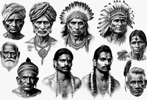 indian  man photorealism tattoo idea