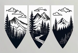 forest mountain forearm tattoo idea
