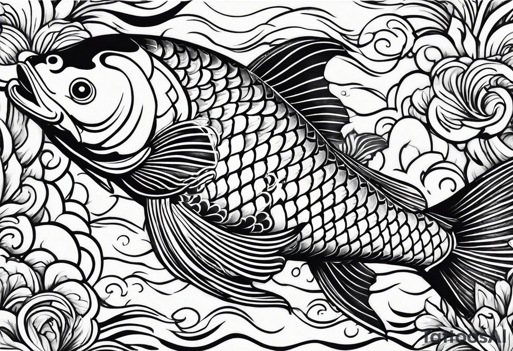 koi fish, in pond tattoo idea
