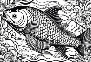 koi fish, in pond tattoo idea