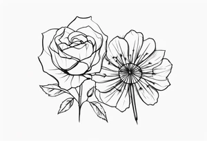 3 dandelion 1 rose tattoo idea