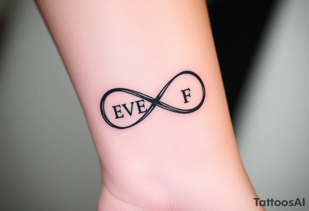 unique infinity symbol with words "EVEN IF" tattoo idea