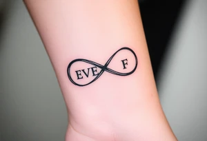 unique infinity symbol with words "EVEN IF" tattoo idea