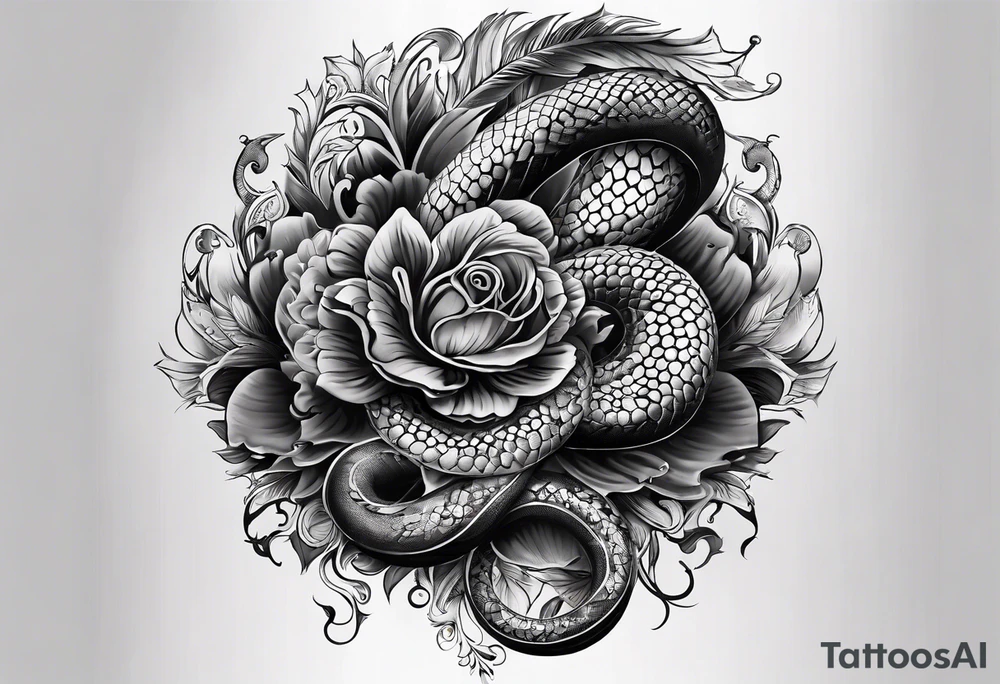 Schlange schlängelt sich das Bein hoch tattoo idea