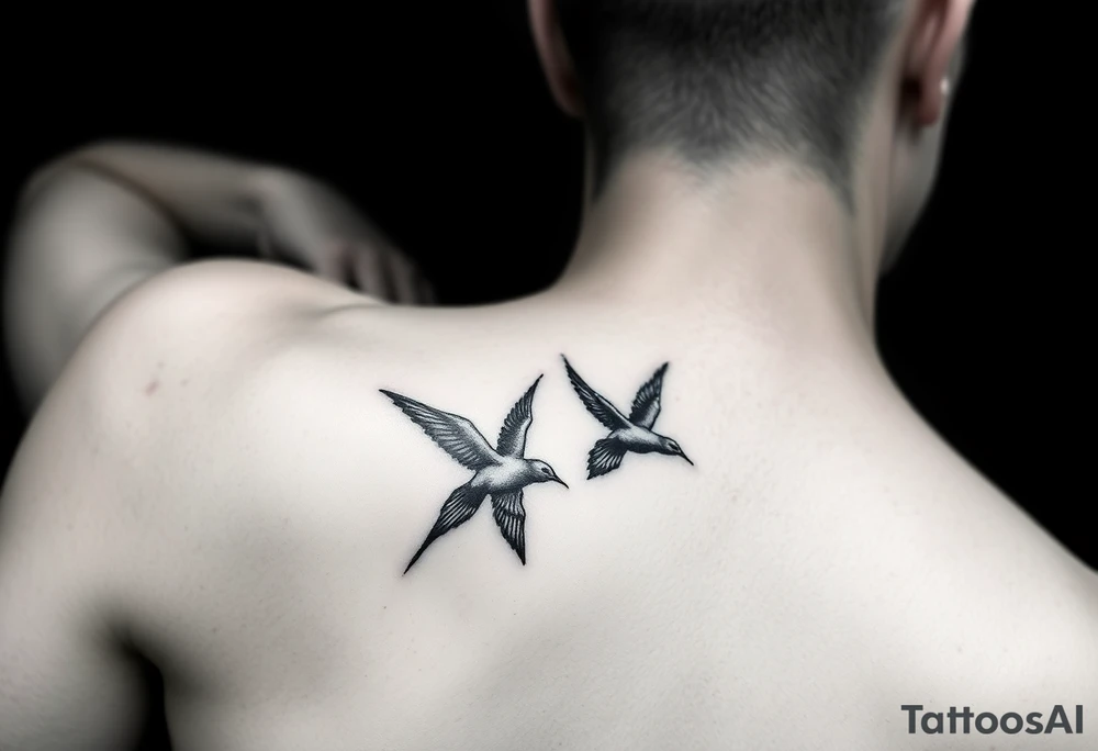 siloet birds flying down arm

\ tattoo idea
