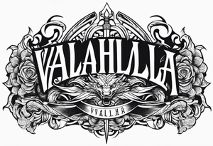 Valhalla dragon sword tattoo idea