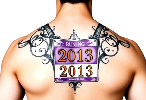 Running bib 2013 purple and gold tattoo idea