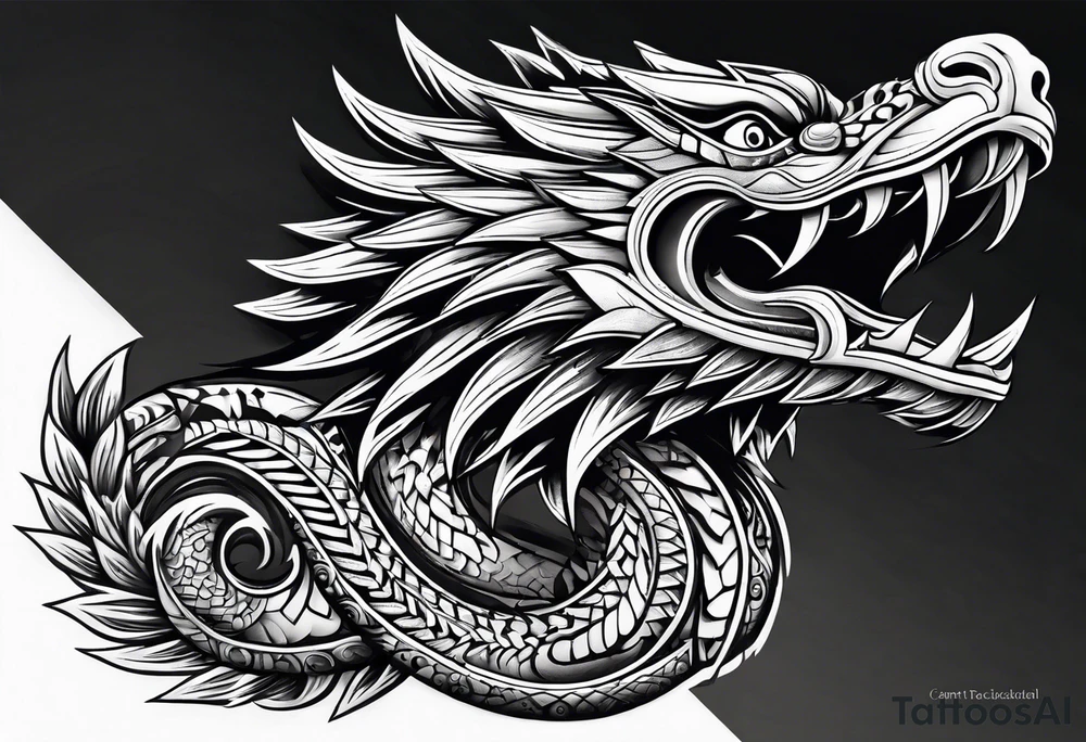 Quetzalcoatl winding body tattoo idea