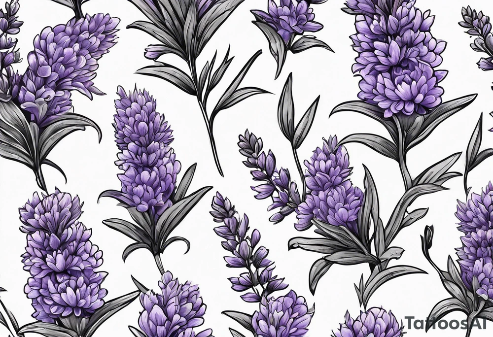 lavender in a bundle so that the whole picture can be seen tattoo idea