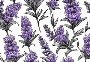 lavender in a bundle so that the whole picture can be seen tattoo idea