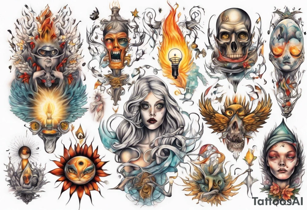 Light liberating people from fear tattoo idea