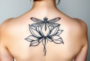 Lotus with dragonfly tattoo idea