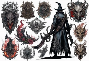 Bloodborne hunter going insane tattoo idea